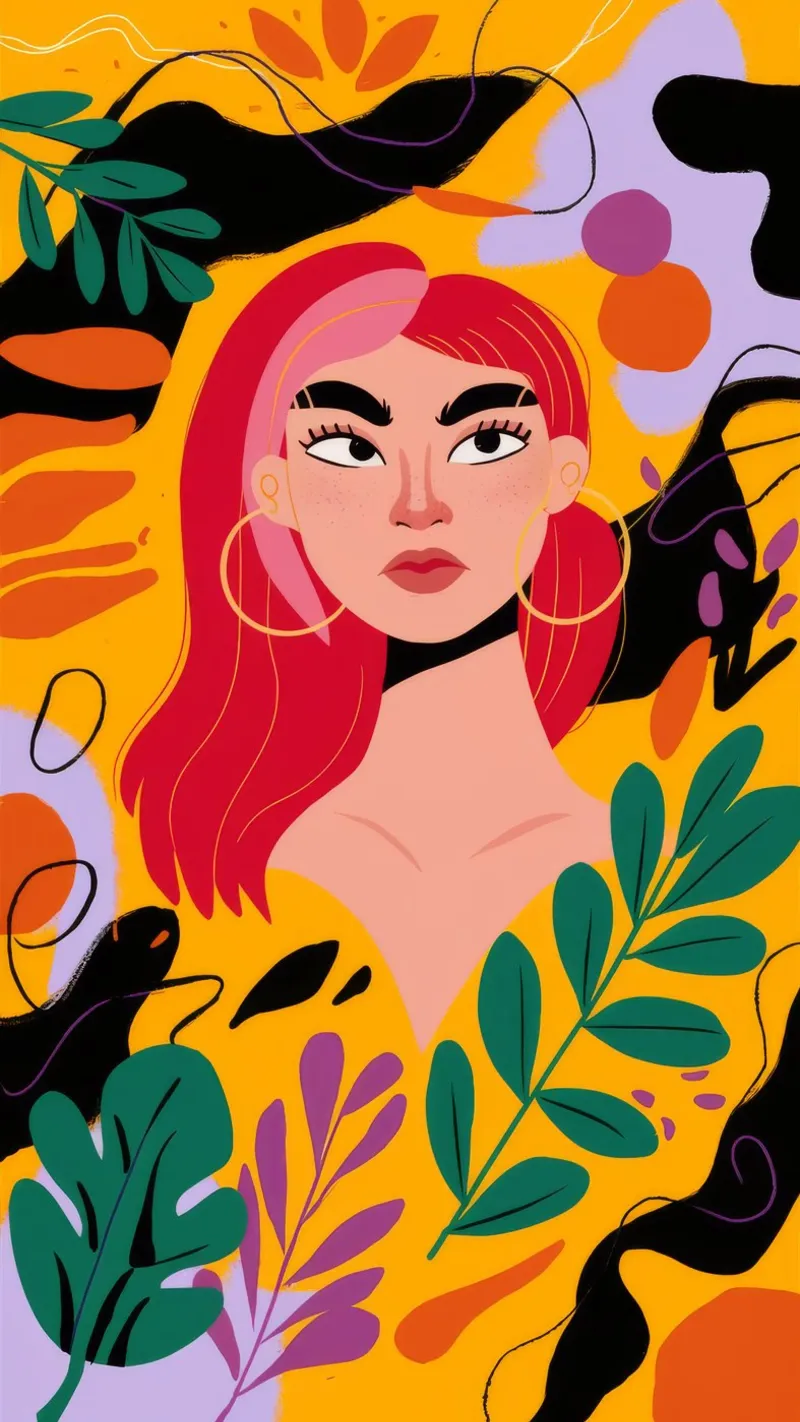 Ruby Haired Muse canvas by Paez Harmony
