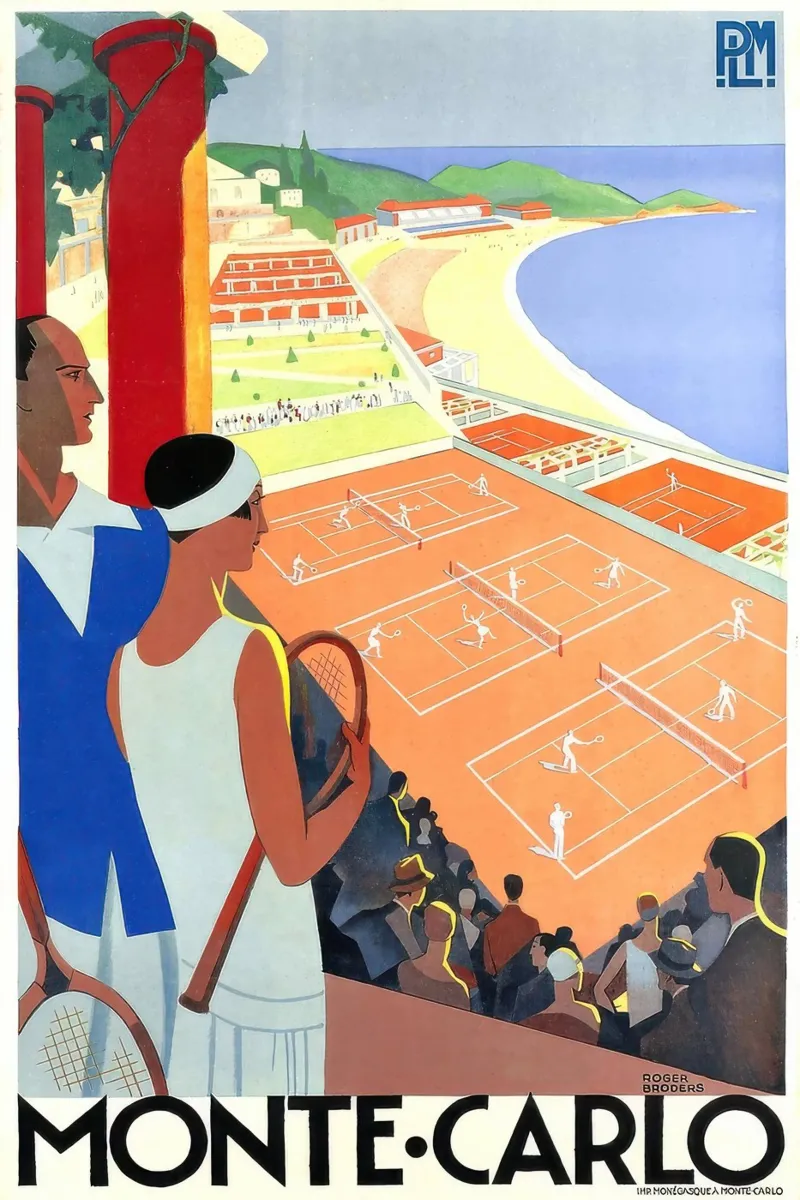 1930 Monte-Carlo Tennis Monaco PLM Viaggi-gigapixel poster da Beauty wall