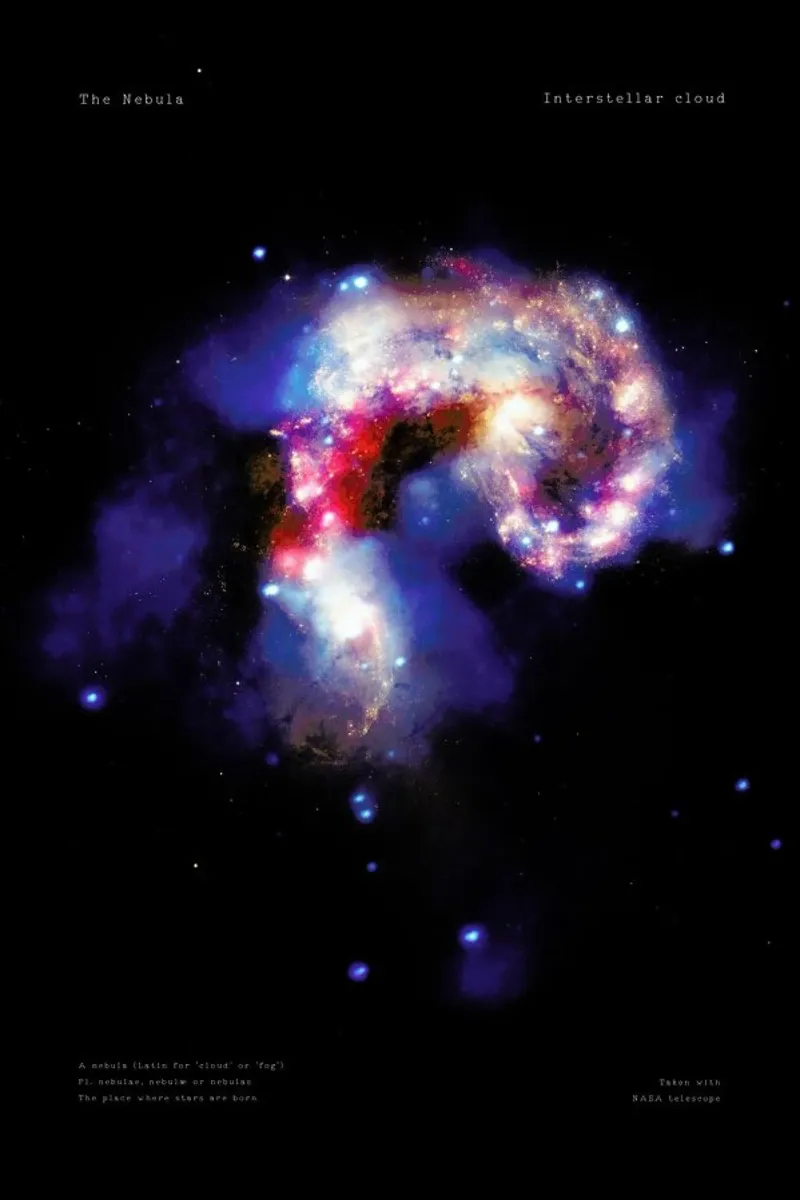 Nebula, NASA tela con Cornice a cassetta da Vintage by JUNIQE