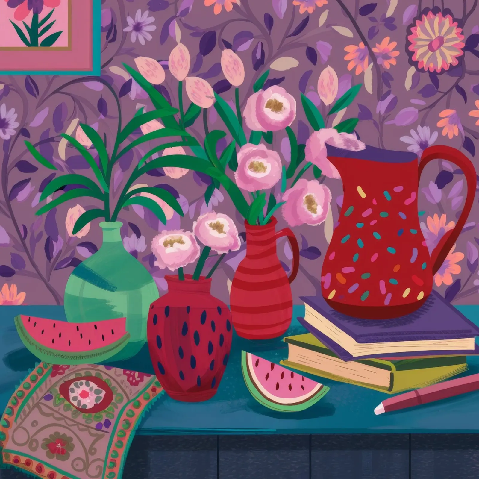 Wassermelone Rose Repose Poster von Paez Harmony