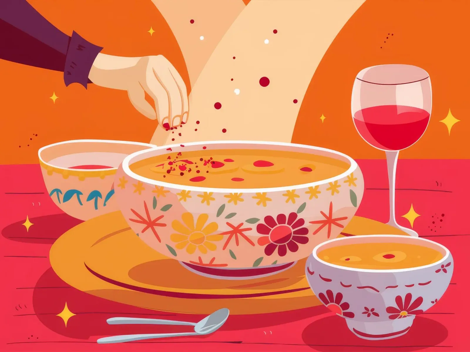 Compartir un plato de sopa poster con marco de plástico de Haven Mirage
