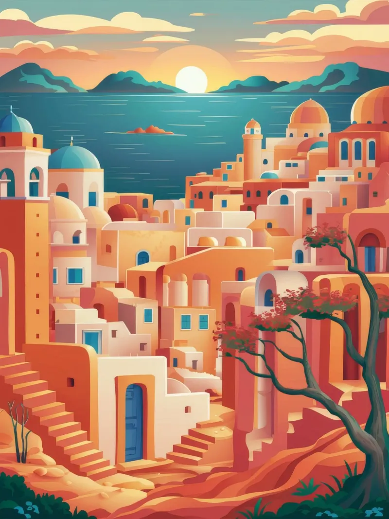 Tramonto della Cittadella del Deserto poster da Paez Harmony
