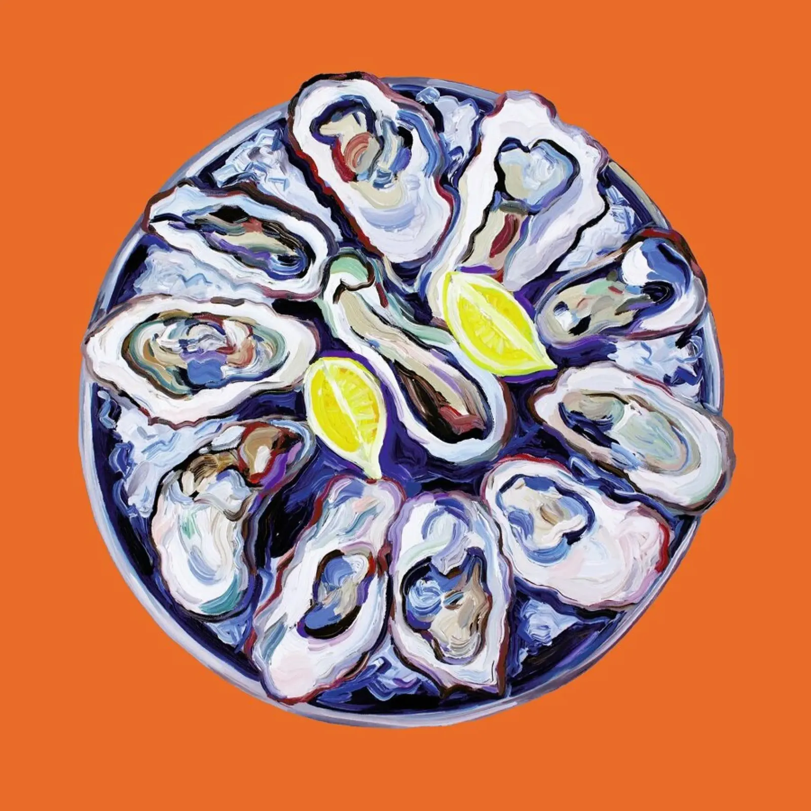 Oysters On A Plate Orange pellicola backlit da Alice Straker