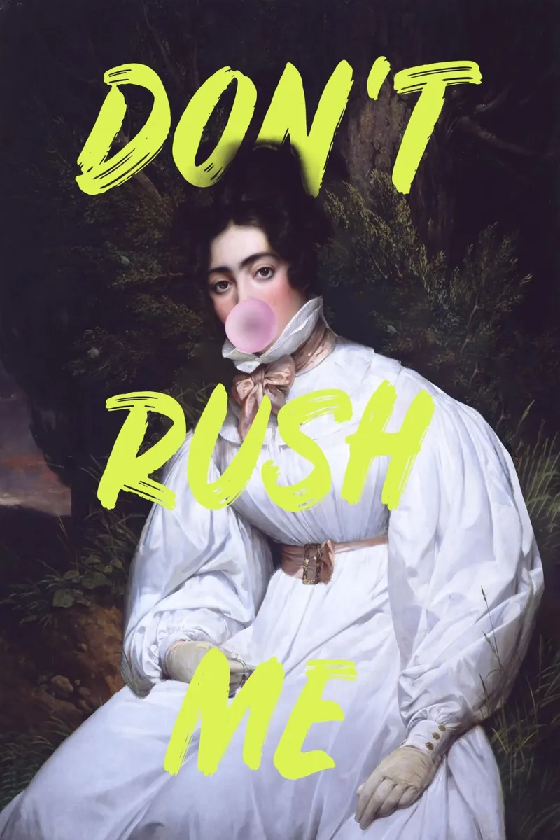 Don't Rush Me Sassy Bubble Gum Art canvas by GraceDigitalArtCo