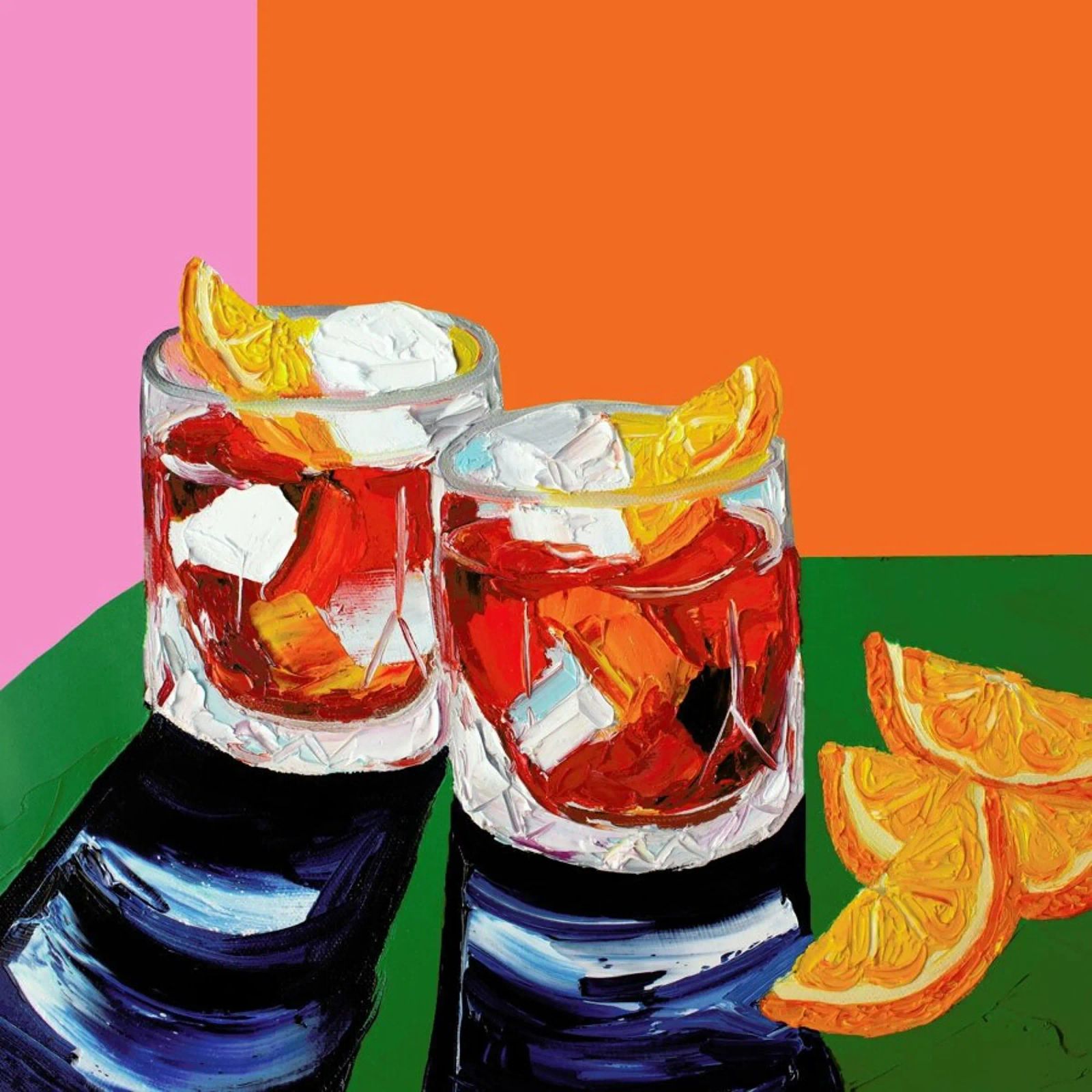 Negronis Pink Orange Poster von Alice Straker