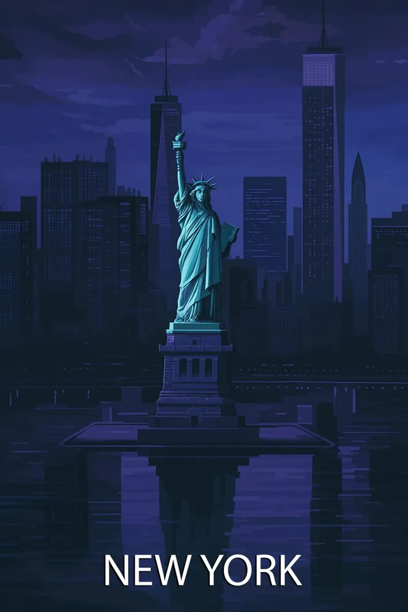pittura vettoriale dello skyline di new york alluminio dibond da adzkiya