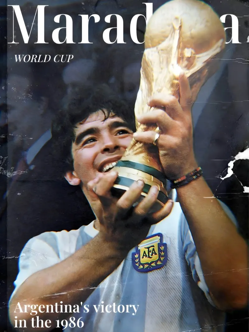 Diego Maradona pellicola backlit da Low poly art