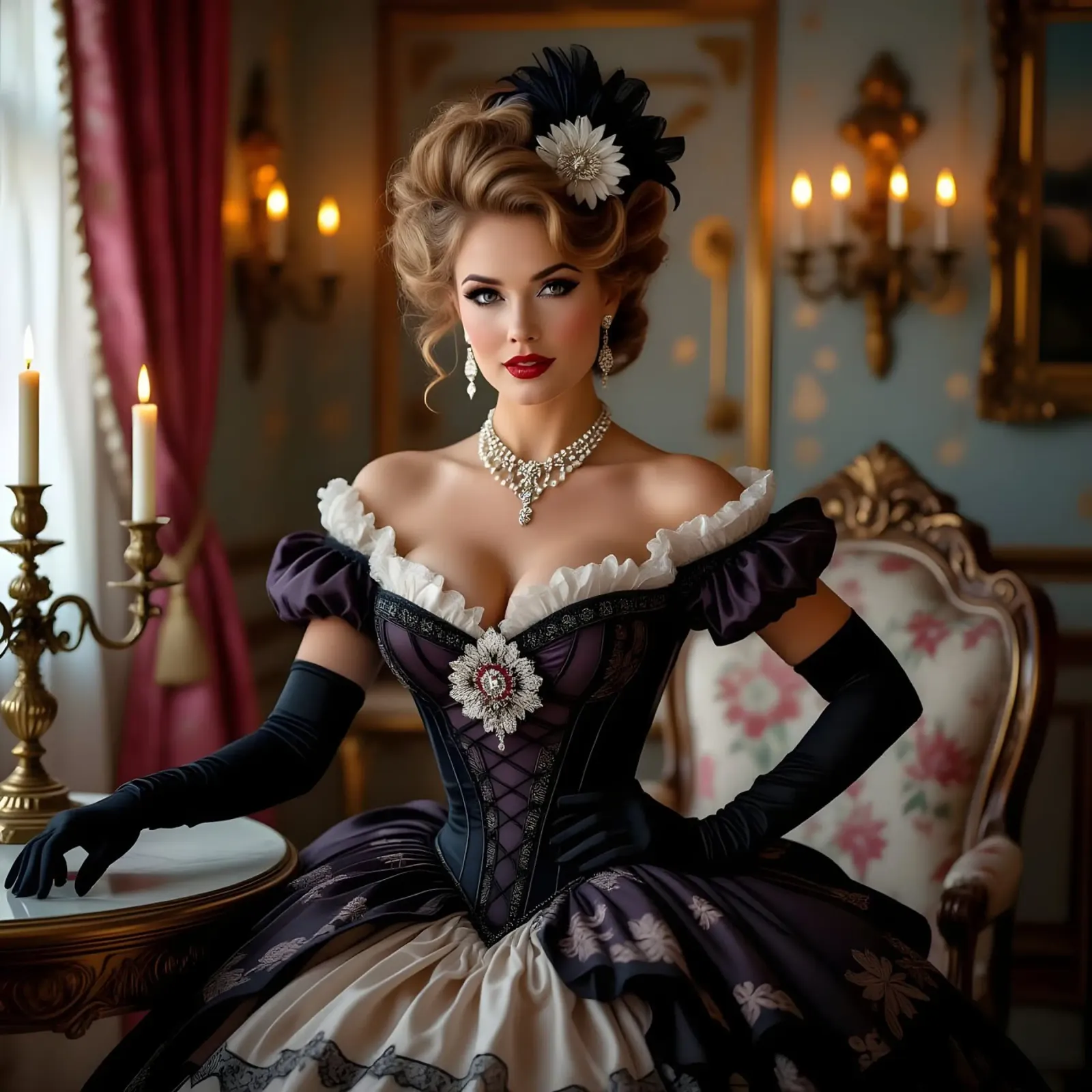 Victorian Femme Fatale backlit film by Anita's Dream