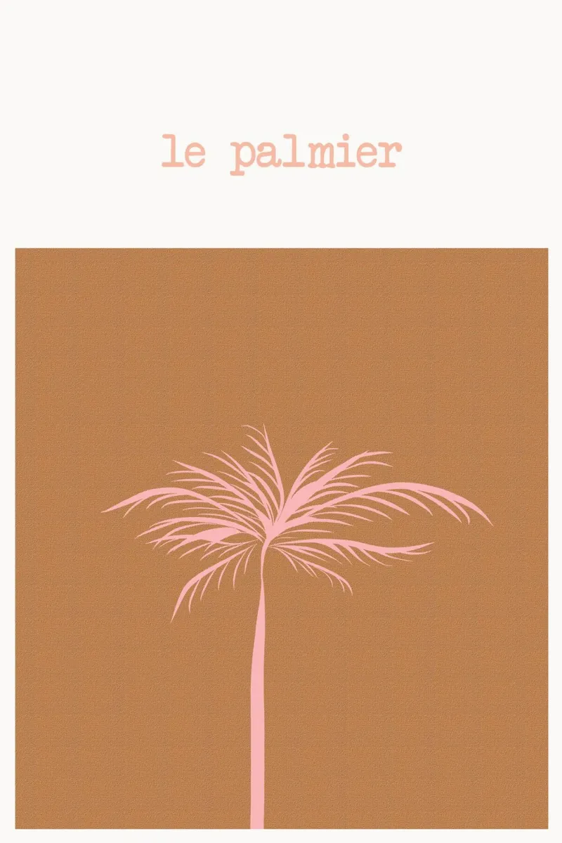 Pink Palm Tree on Terracotta Background pellicola backlit da GraceDigitalArtCo
