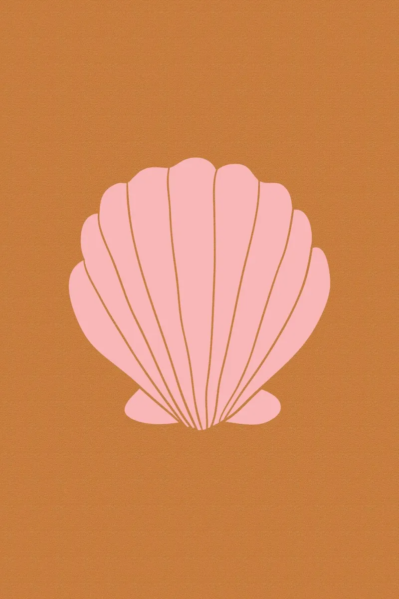 Pink Shell on Terracotta Background pellicola backlit da GraceDigitalArtCo