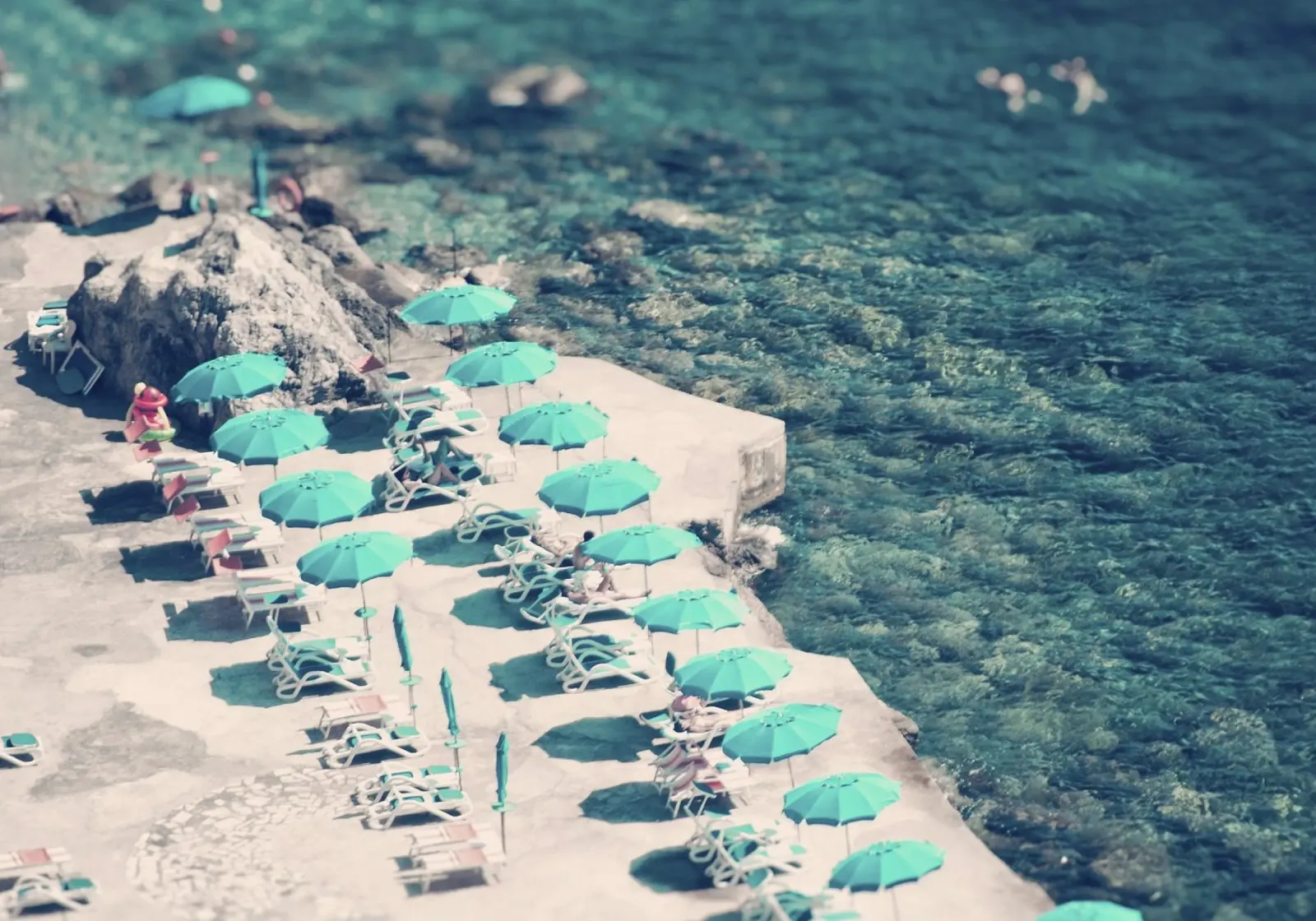 Blue Water Beach Scene AMALFI COAST hahnemühle by GraceDigitalArtCo