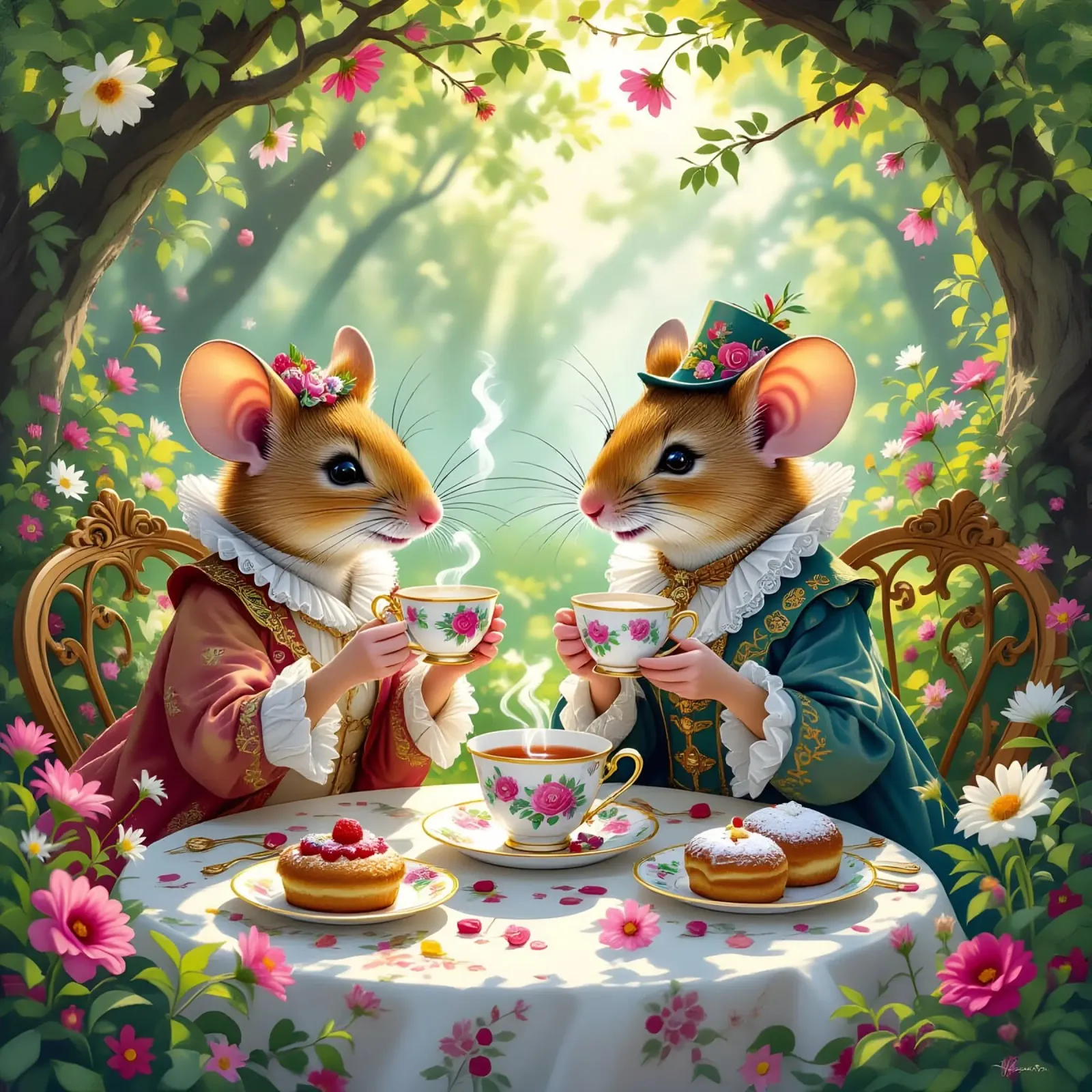Tea Party poster with aluminum frame by Anita's Dream