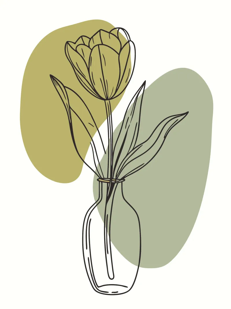 Tulipani in vaso tela con Cornice a cassetta da RELAXING TOUCH