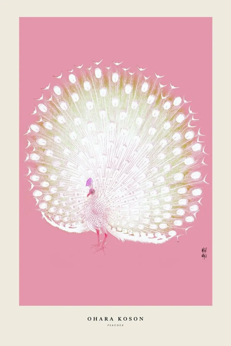 Koson - Peacock pellicola backlit da Vintage by JUNIQE