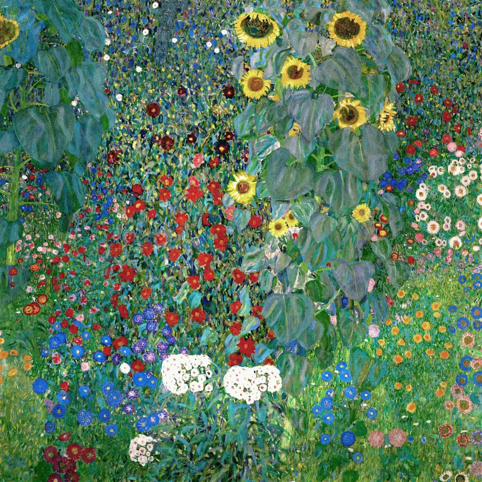 Giardino con girasoli - Gustav Klimt poster con telaio in legno da Show Art