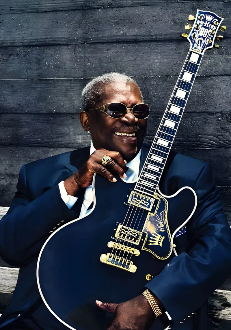 B.B. King pellicola backlit da Low poly art