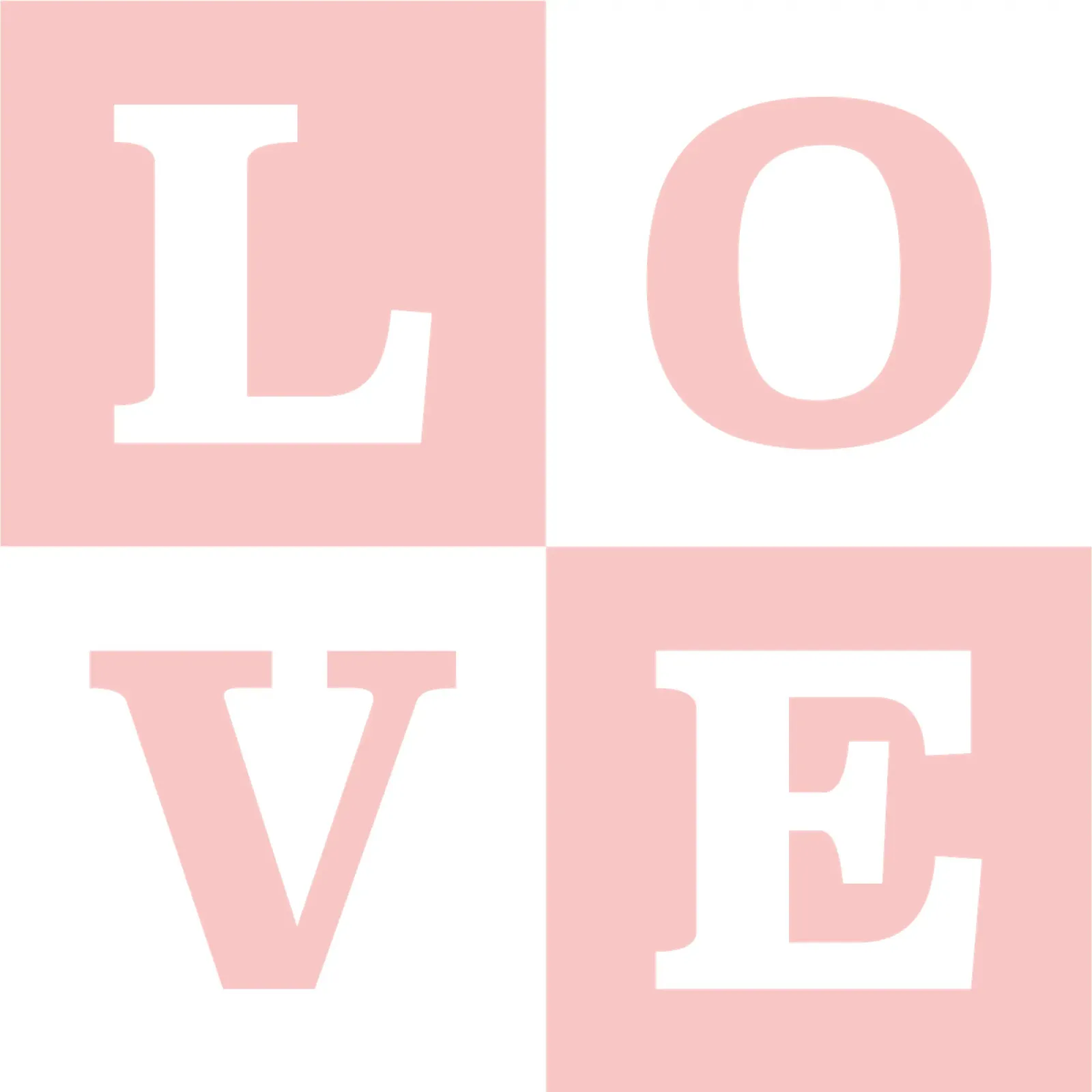 Love Quadrate poster con telaio in legno da RB-Quotes