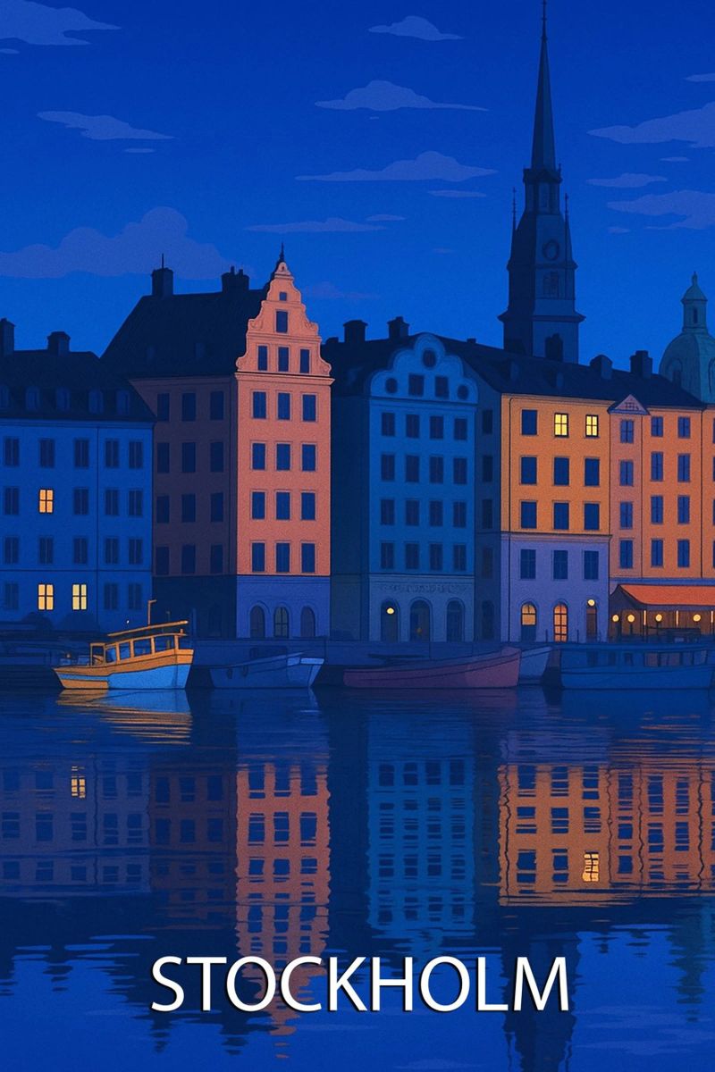 stockholm skyline vektor malerei Poster von adzkiya