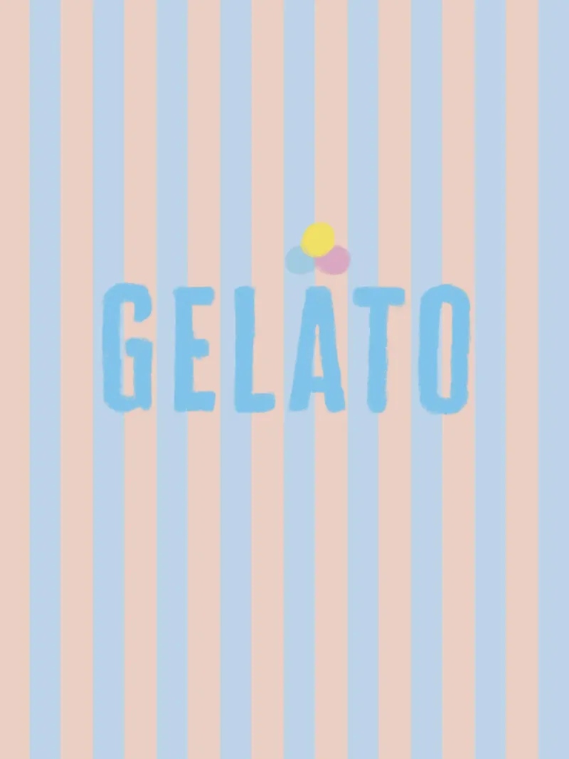 GELATO ICE blu su strisce blu chiaro poster da Alisa Knöß