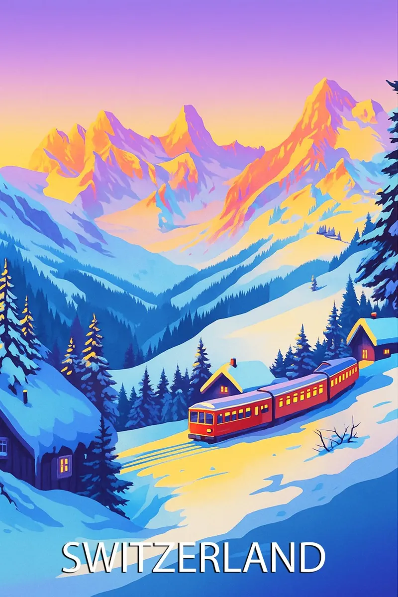 switzerland skyline vector painting hahnemühle by adzkiya