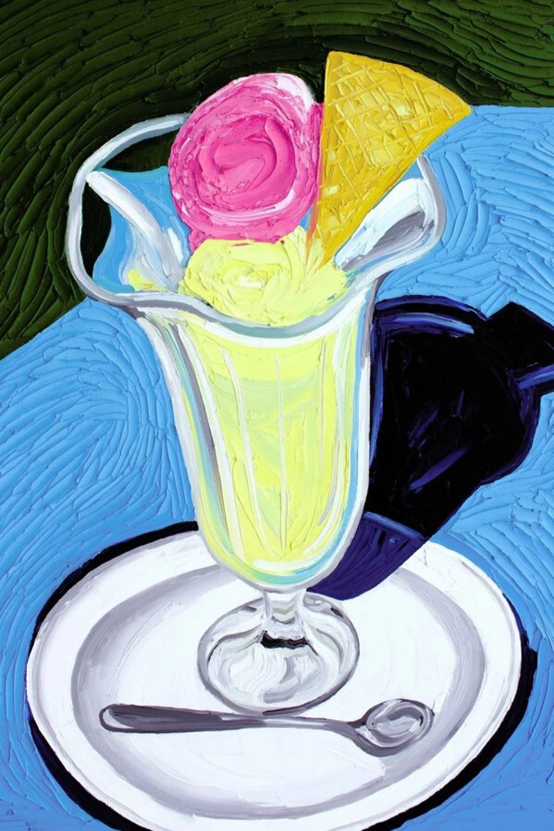 Raspberry And Vanilla Ice Cream In A Glass pellicola backlit da Alice Straker
