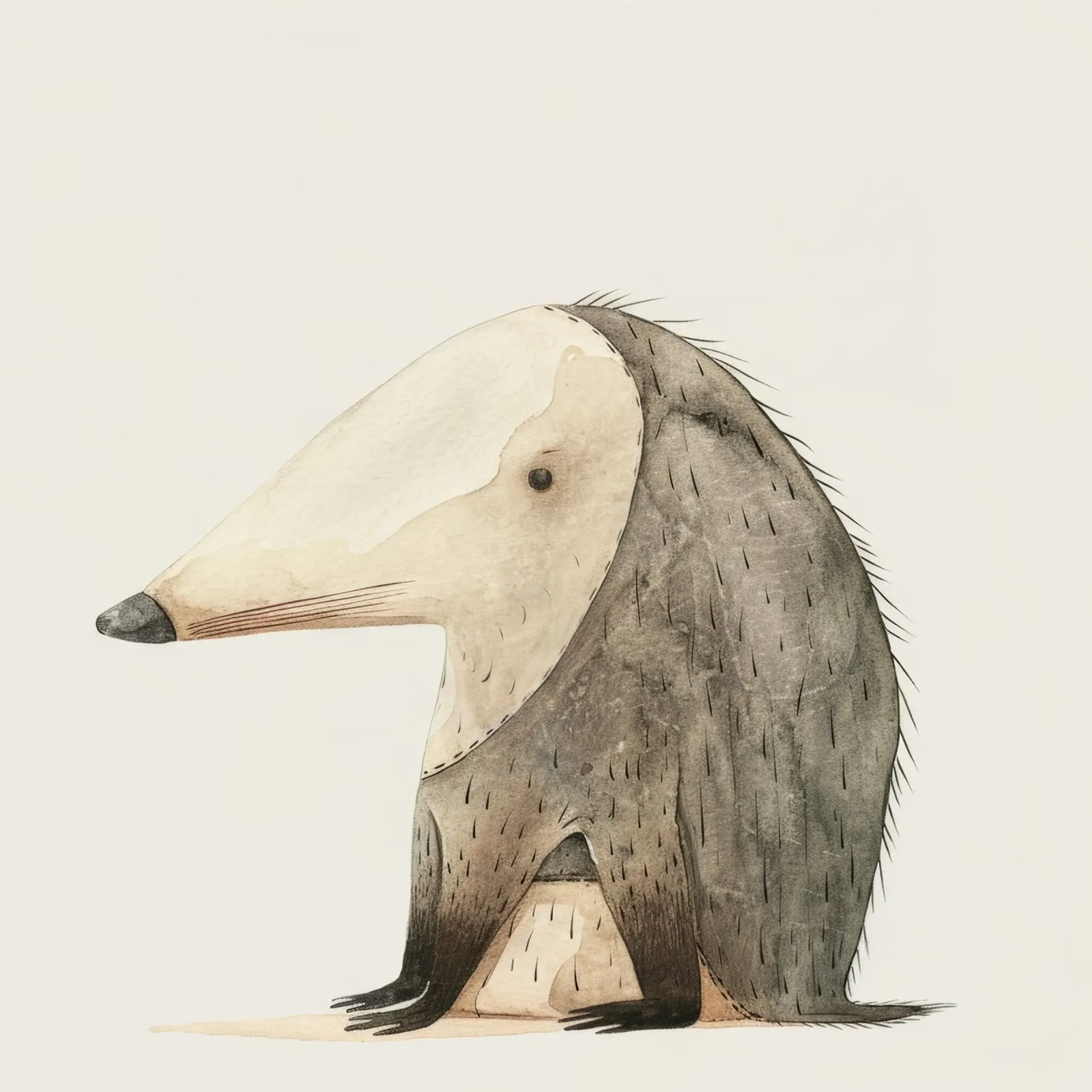 Illustrazione ad acquerello di un animale stilizzato simile a un toporagno pellicola backlit da DesignDoodle