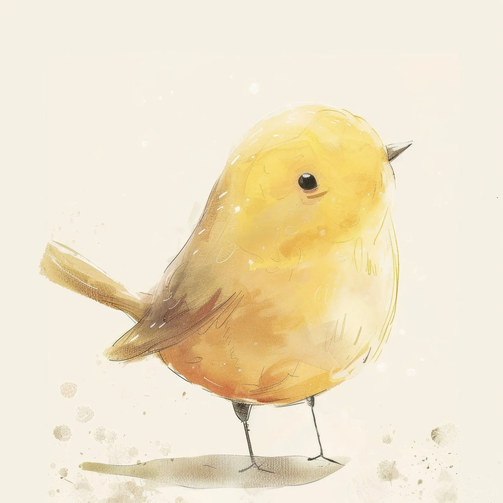 Illustrazione ad acquerello di un uccello giallo pellicola backlit da DesignDoodle