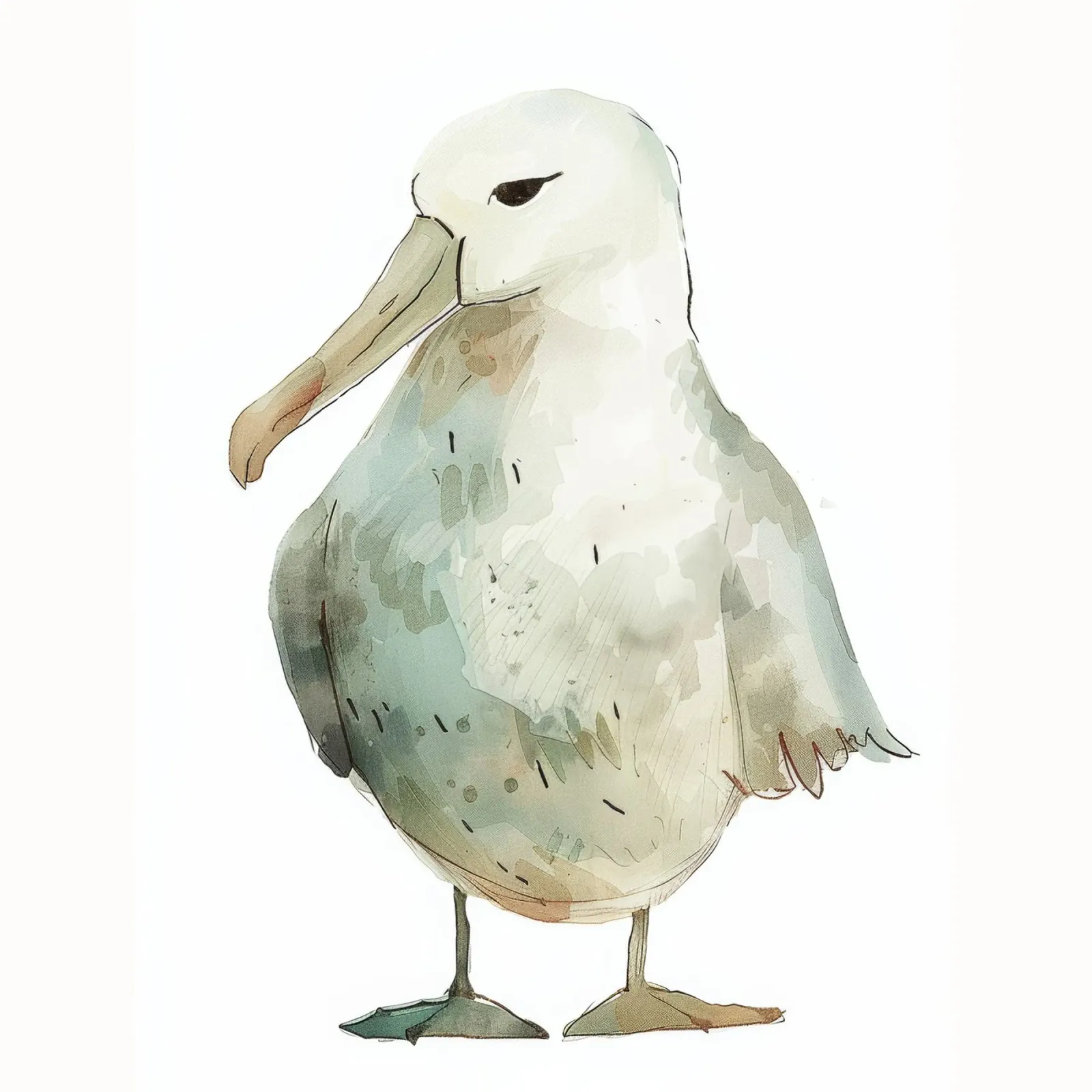 Illustrazione ad acquerello di un albatros carta hahnemühle da DesignDoodle