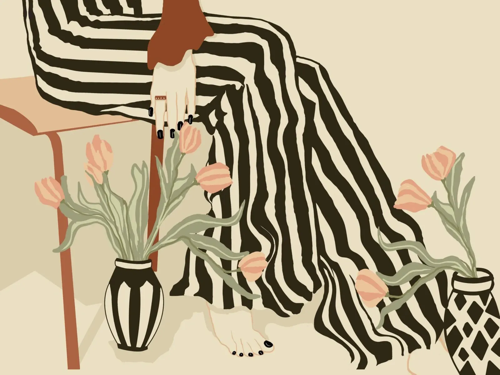 Tulips By My Feet Leinwand von Sannel Larson