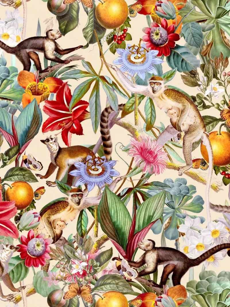 Animal and Floral Pattern I pellicola backlit da burcukorkmazyurek