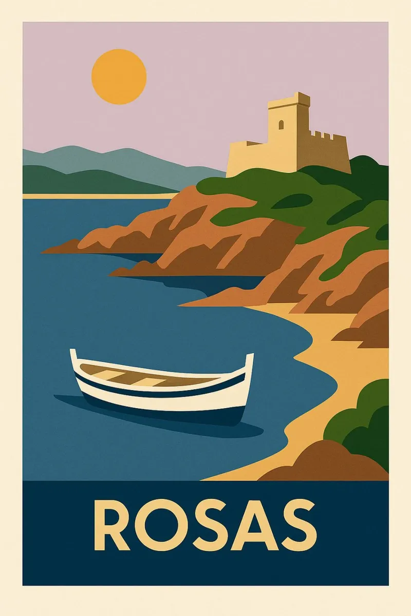 ROSAS - Una dolce sosta sulla costa catalana carta hahnemühle da JETLAG | affiches voyage