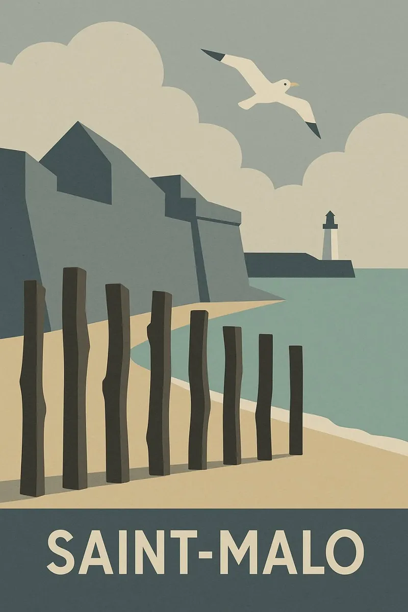 SAINT-MALO - Il fascino grezzo di una città corsara poster con telaio in plastica da JETLAG | affiches voyage