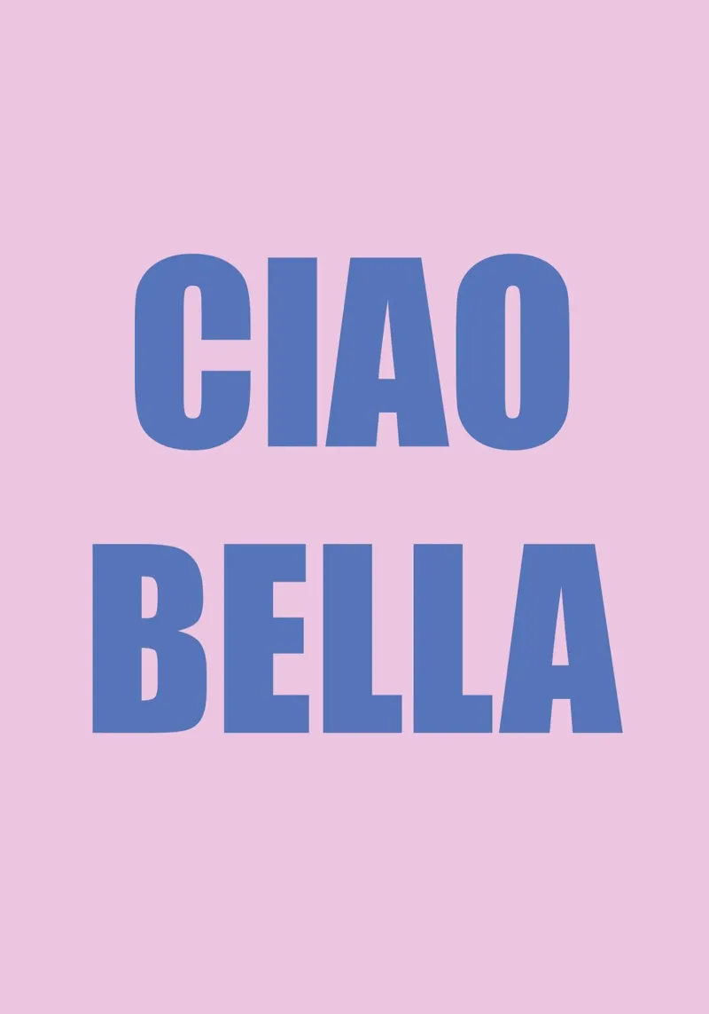 CIAO BELLA Pink and Purple Art poster con telaio in plastica da GraceDigitalArtCo