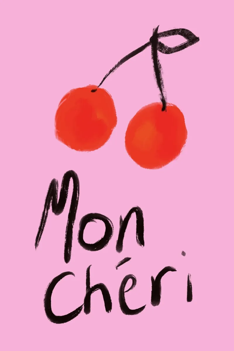 Mon Cheri Cherries Pink and Red Painting pellicola backlit da GraceDigitalArtCo