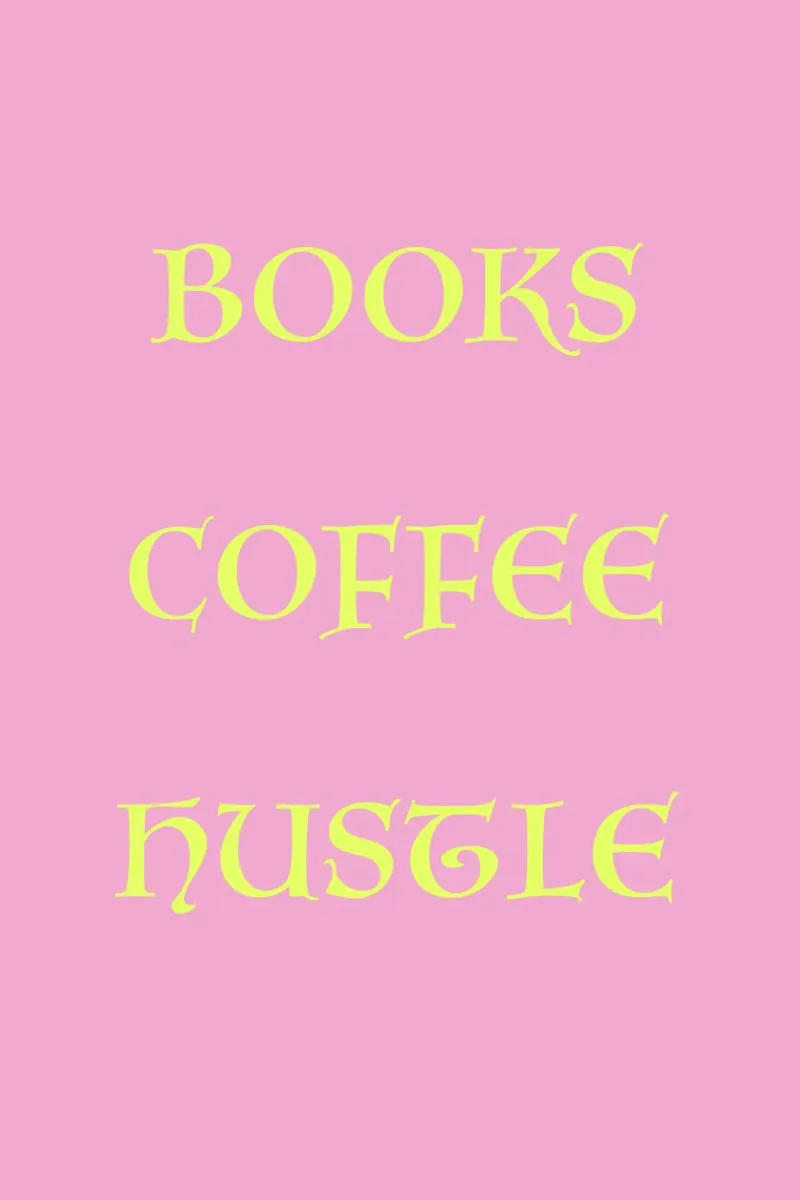 Books Coffee Hustle Pink and Yellow Art panneau forex de GraceDigitalArtCo