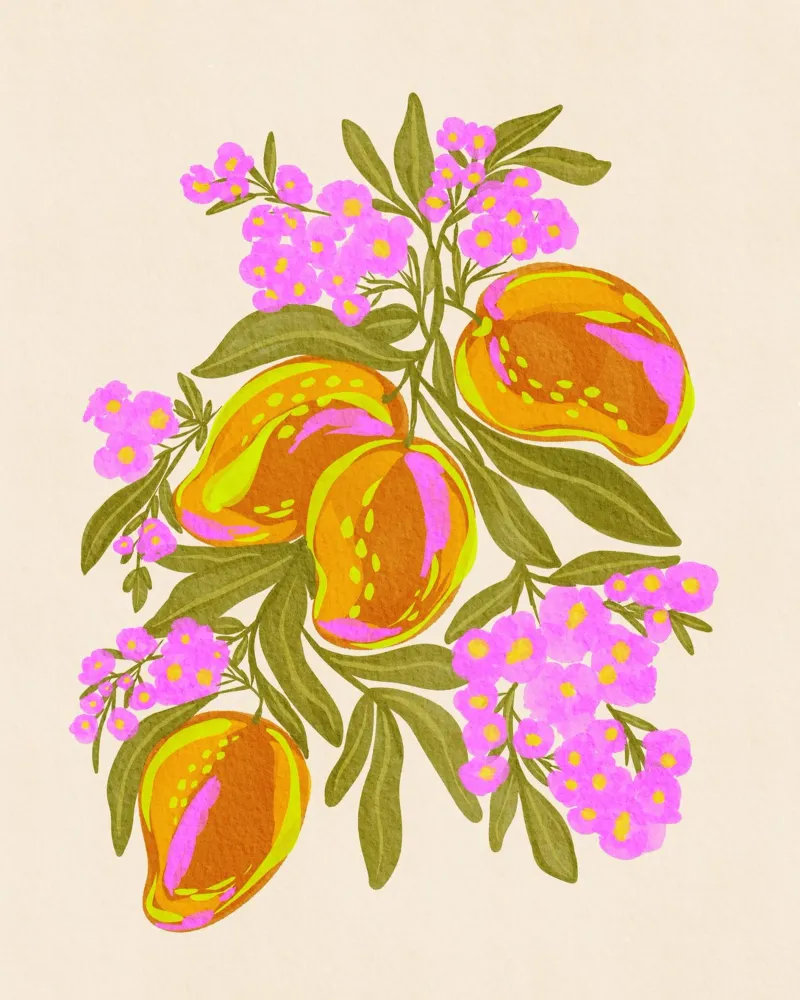 Mangos vibrantes poster con marco de aluminio de Nikita Jariwala
