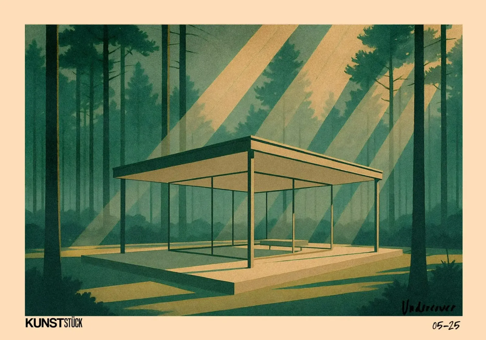 Padiglione della foresta poster con telaio in plastica da KUNSTstück