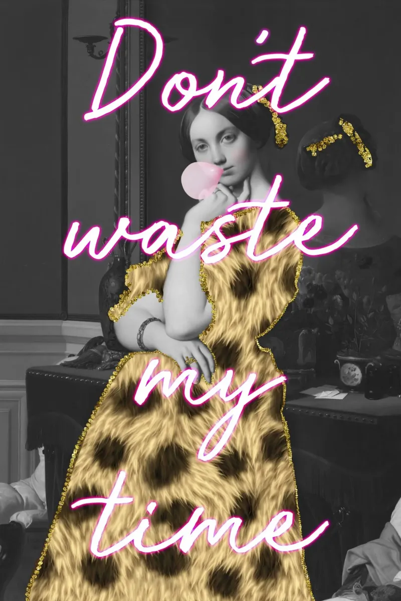 Sassy Gold Bubble Gum Art with Neon Text pellicola backlit da GraceDigitalArtCo