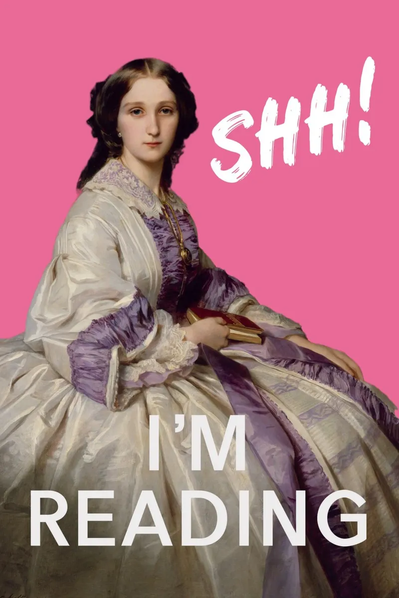 Shh I'm reading Pink Art Backlit Folie von GraceDigitalArtCo