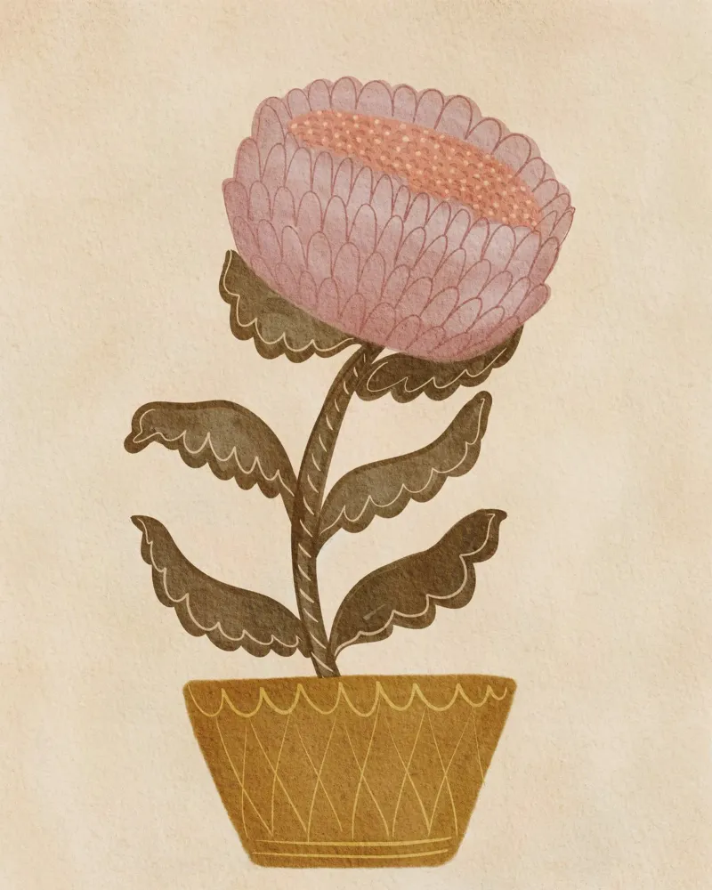 Un fiore in un vaso carta hahnemühle da Nikita Jariwala