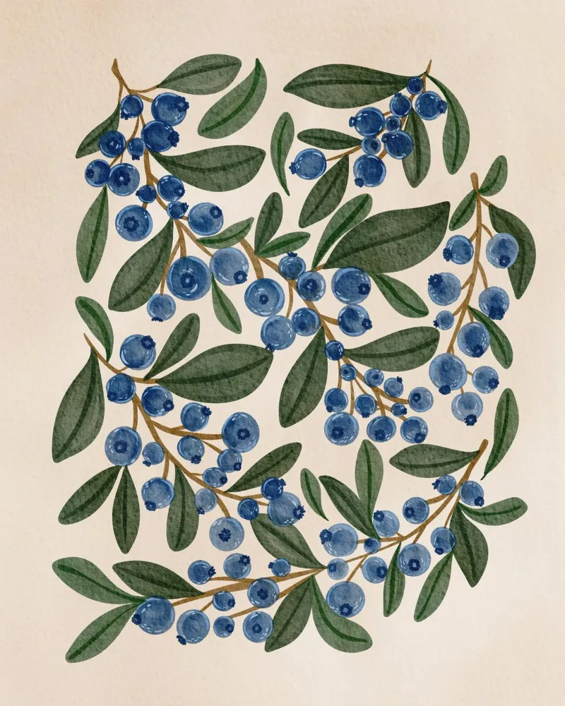 Blaue Beeren Hahnemühle von Nikita Jariwala