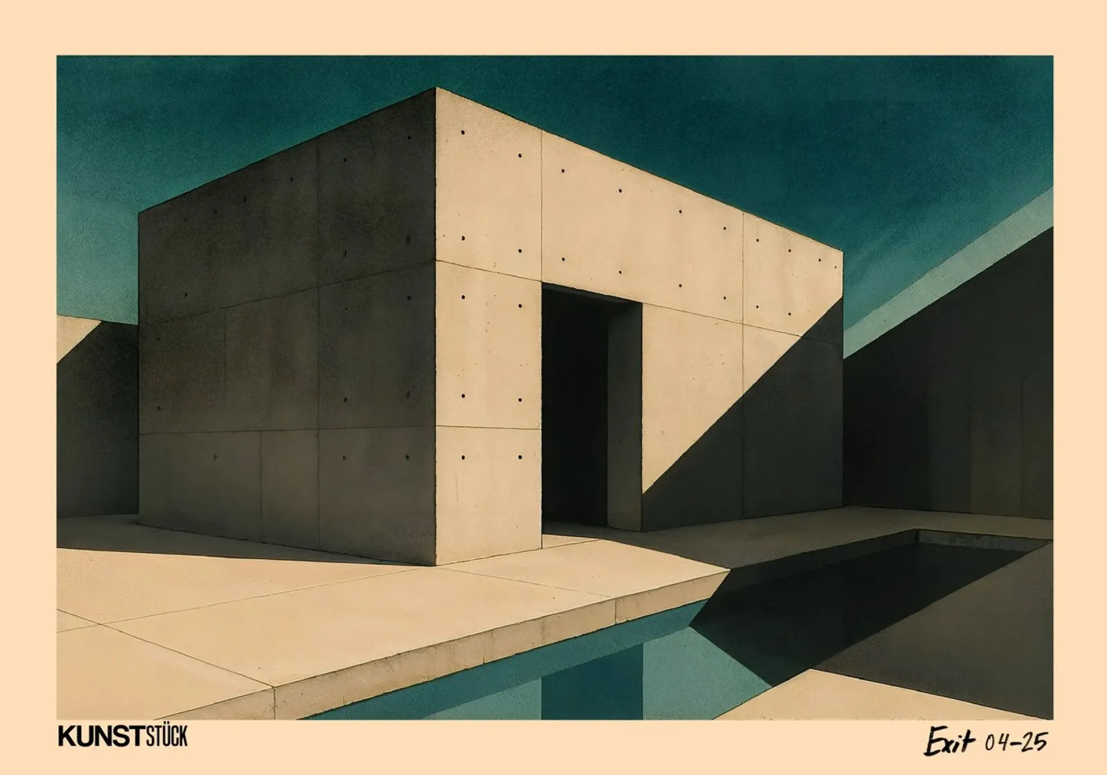 Brutalist Silence canvas with Floater frame by KUNSTstück