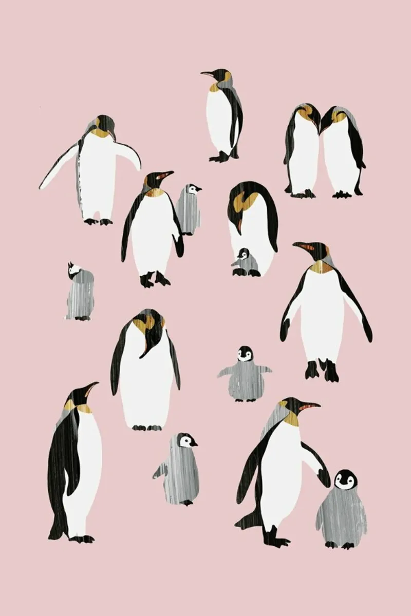 Penguin Family pellicola backlit da Goed Blauw
