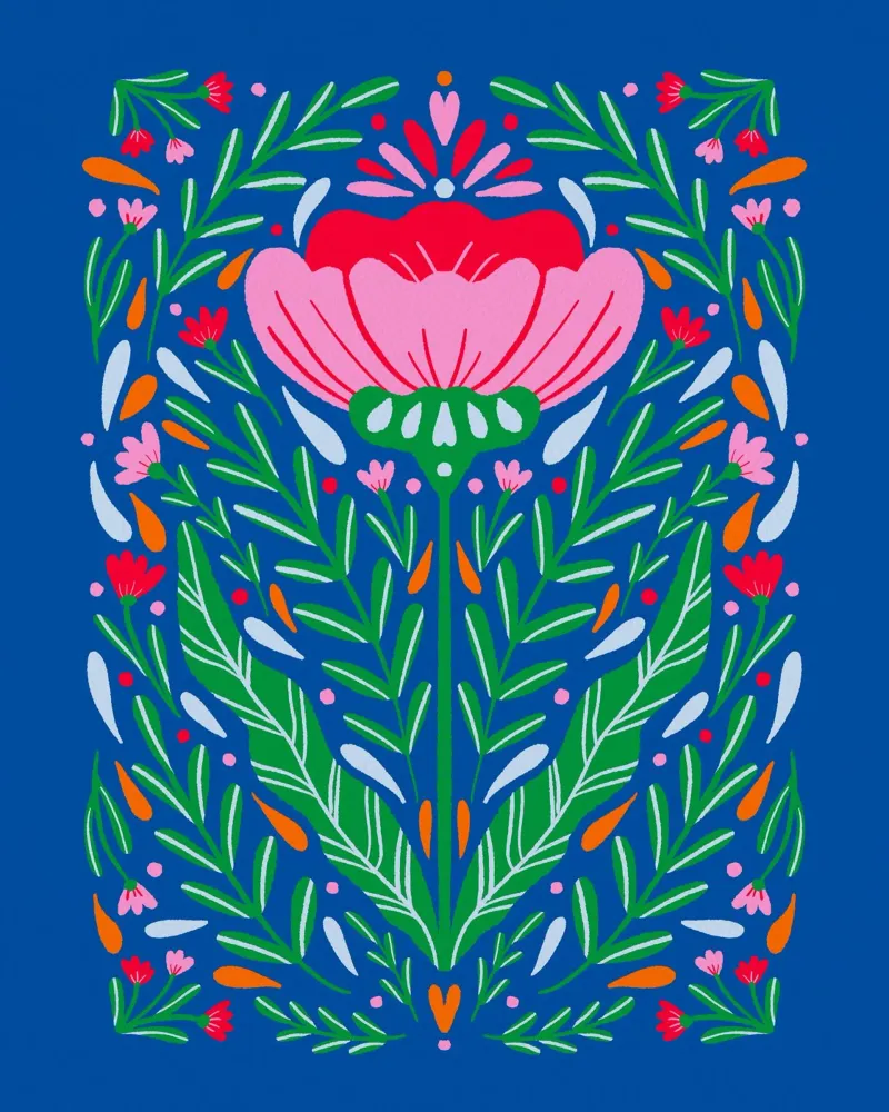 Fiore simmetrico in grassetto carta hahnemühle da Angela Minca