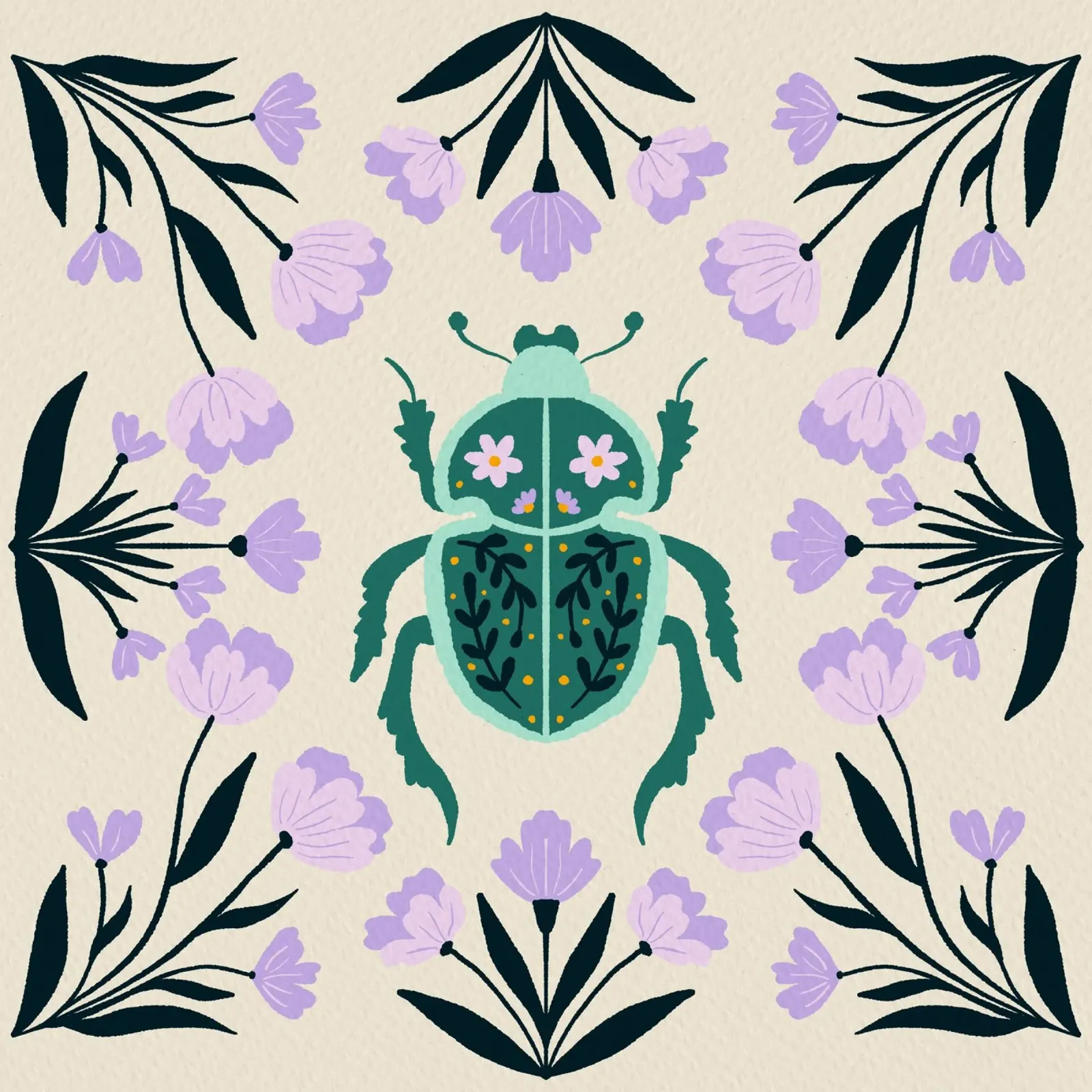 Scarabeo con fiori plexiglass da Angela Minca