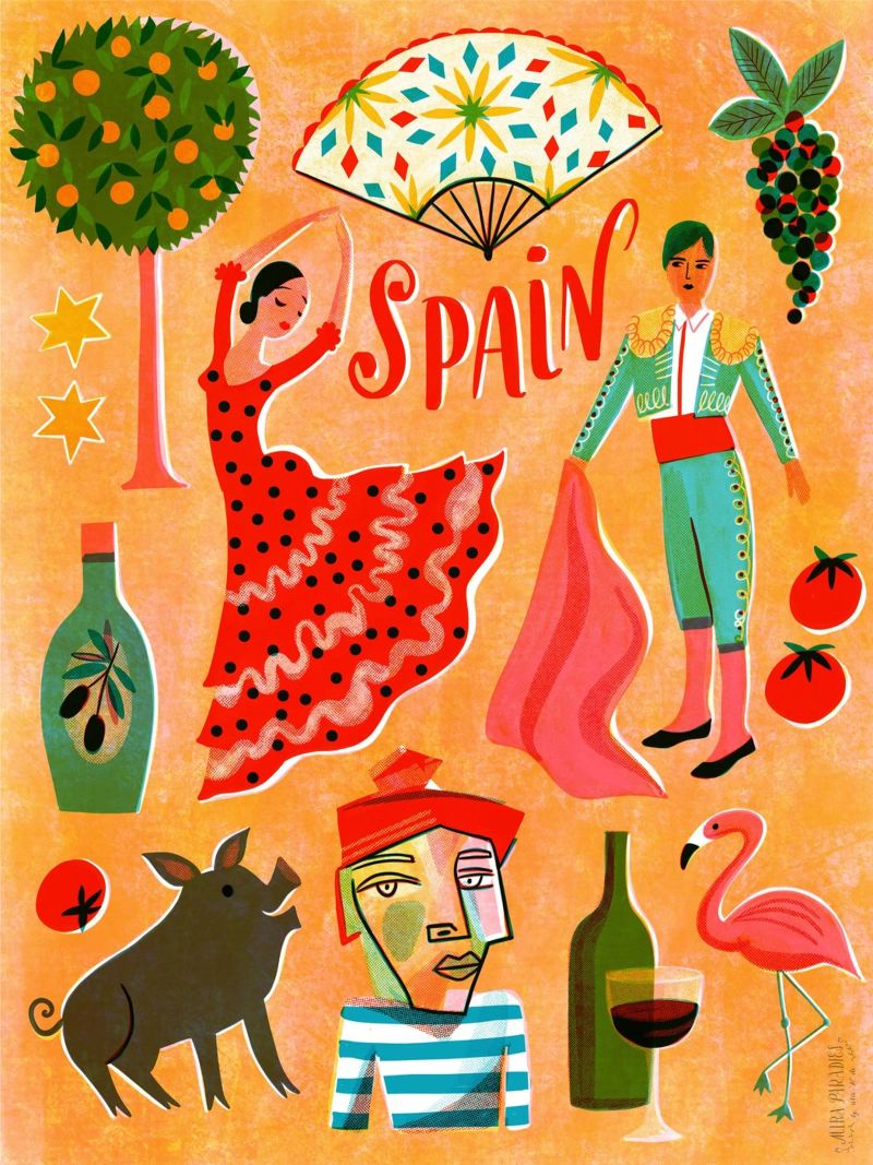 Vintage Travel Spain poster by MiraParadies