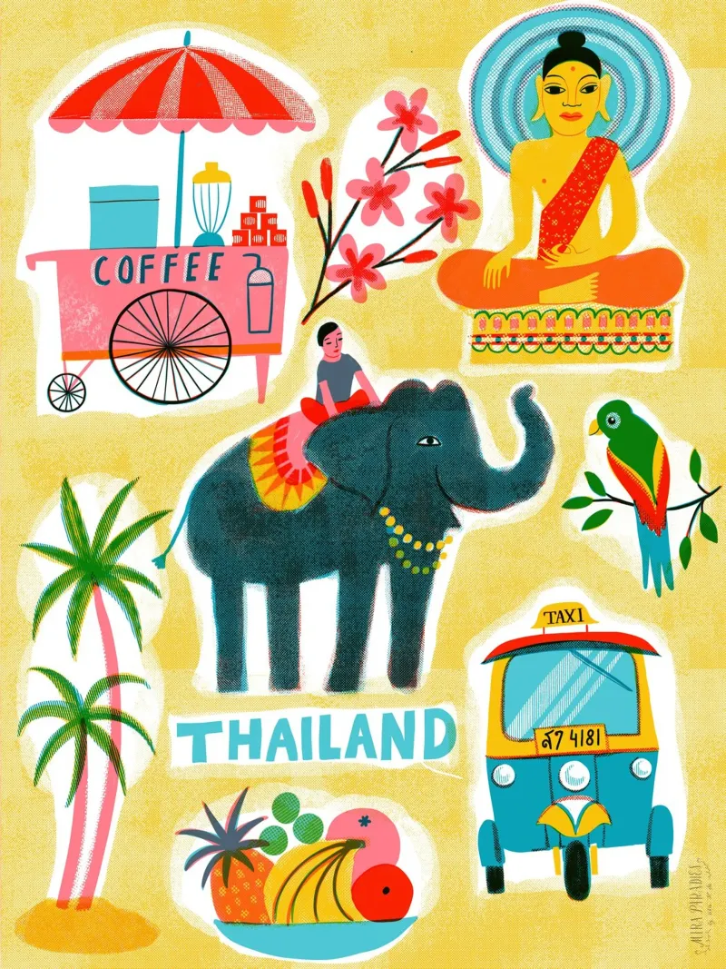 Viaggio vintage in Thailandia poster da MiraParadies
