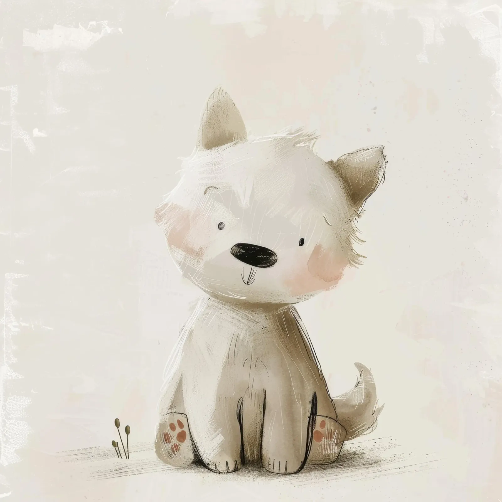 Illustrazione digitale di un cucciolo beige pellicola backlit da DesignDoodle