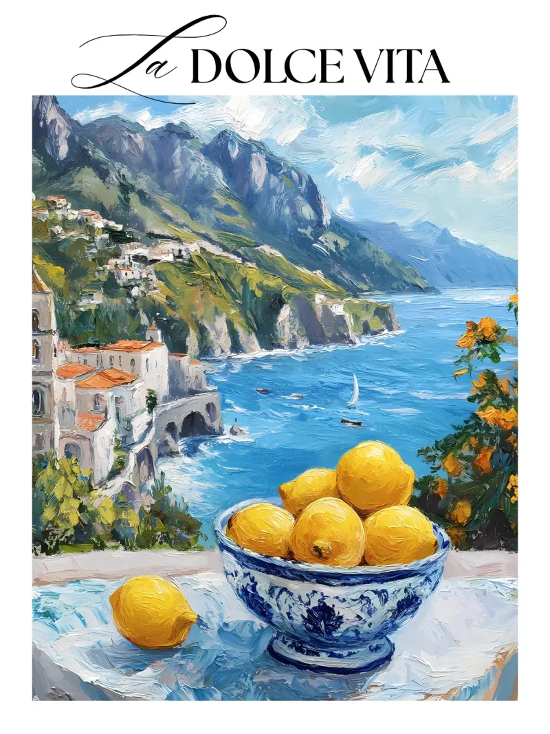 Citrons avec vue sur la Méditerranée hahnemühle de IamHomeStudio