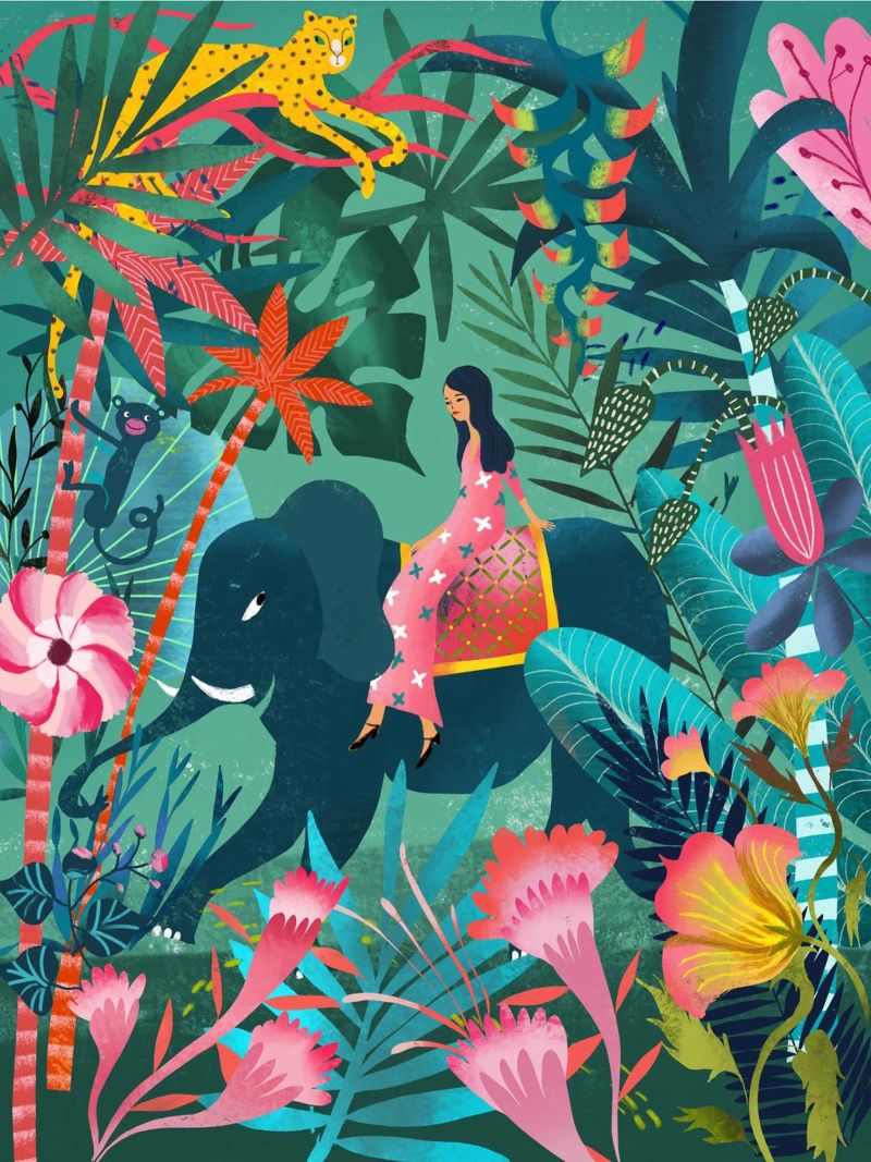Elephant Jungle Ride poster by MiraParadies